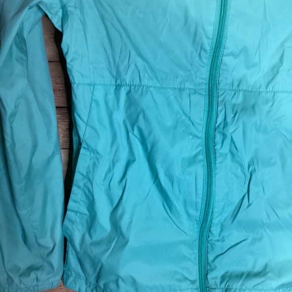 Little Girls Windbreaker Jacket Columbia Teal Green Full Zip Size 10/12 - Picture 5 of 5